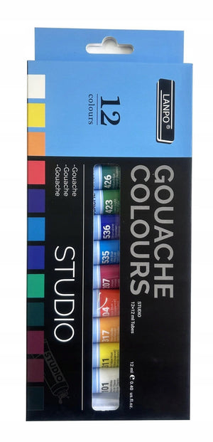 Lanpo Gouache Colours Set of 12