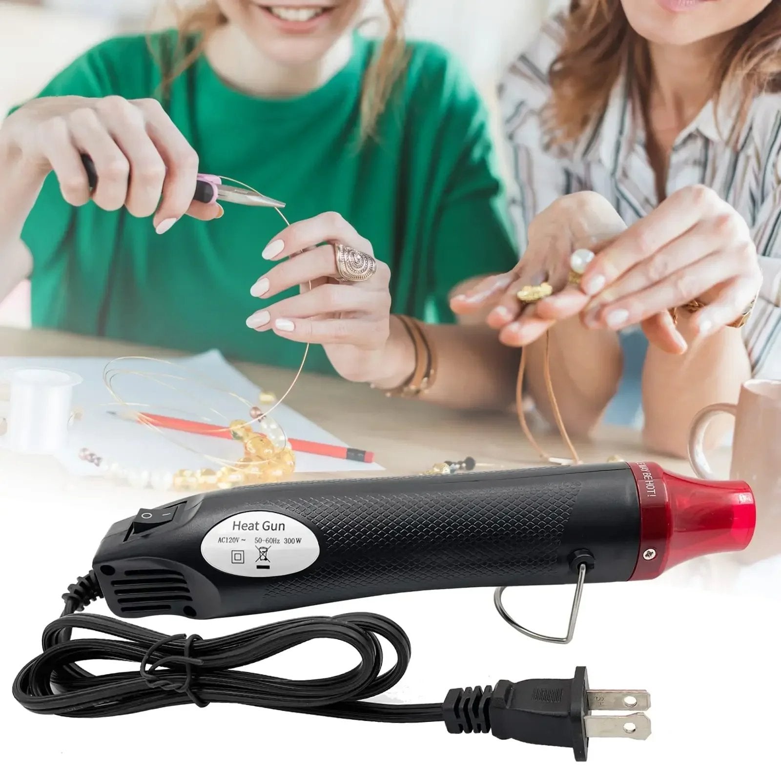 Heat Gun, Mini Hot Air Gun for DIY Crafts Portable Heat Air Gun Tool for Embossing Shrink Wrapping Drying Paint 220V