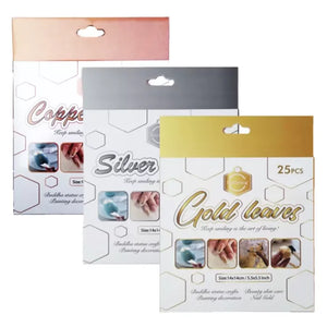 Keep Smiling Gold / Silver Leaves 25 Pc