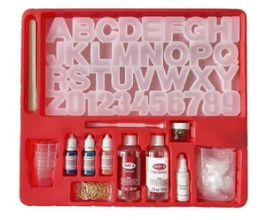 Monogram Resin Letter Casting Kit, 51-Piece Set with Silicone Mould, Pigments, and Tools