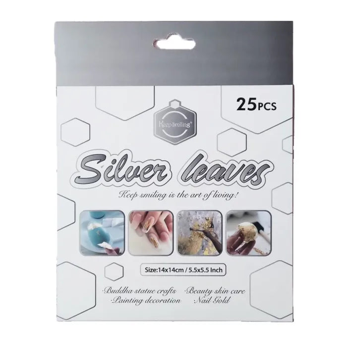 Keep Smiling Gold / Silver Leaves 25 Pc