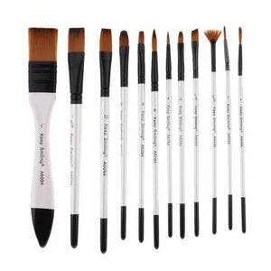 Keep Smiling Professional Mix Paint Brushes Set Of 12