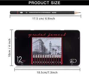 Artist Graded Pencil Set of 12 | Professional Sketching & Drawing Pencils