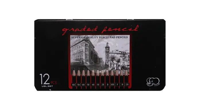 Artist Graded Pencil Set of 12 | Professional Sketching & Drawing Pencils