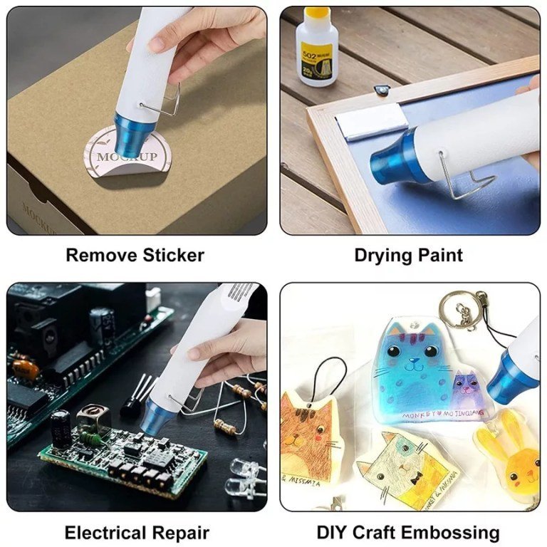 Heat Gun, Mini Hot Air Gun for DIY Crafts Portable Heat Air Gun Tool for Embossing Shrink Wrapping Drying Paint 220V