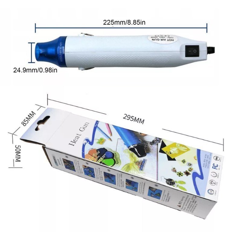 Heat Gun, Mini Hot Air Gun for DIY Crafts Portable Heat Air Gun Tool for Embossing Shrink Wrapping Drying Paint 220V