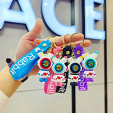 Multicolor Cartoon PVC Soft Rubber Keychain with Wristband