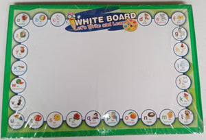 WHITE BOARD, LEARNING ACTIVETY FOR KIDS WITH FREE ERASEABLE MARKER + ERASER
