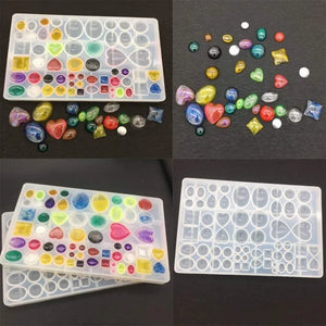 58-Piece Silicone Cabochon Jewelry Resin Mold Set