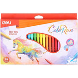 DELI ColoRun WATEROCLOR FELT PEN COLORS BOX