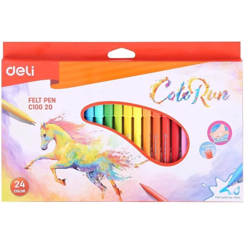 DELI ColoRun WATEROCLOR FELT PEN COLORS BOX