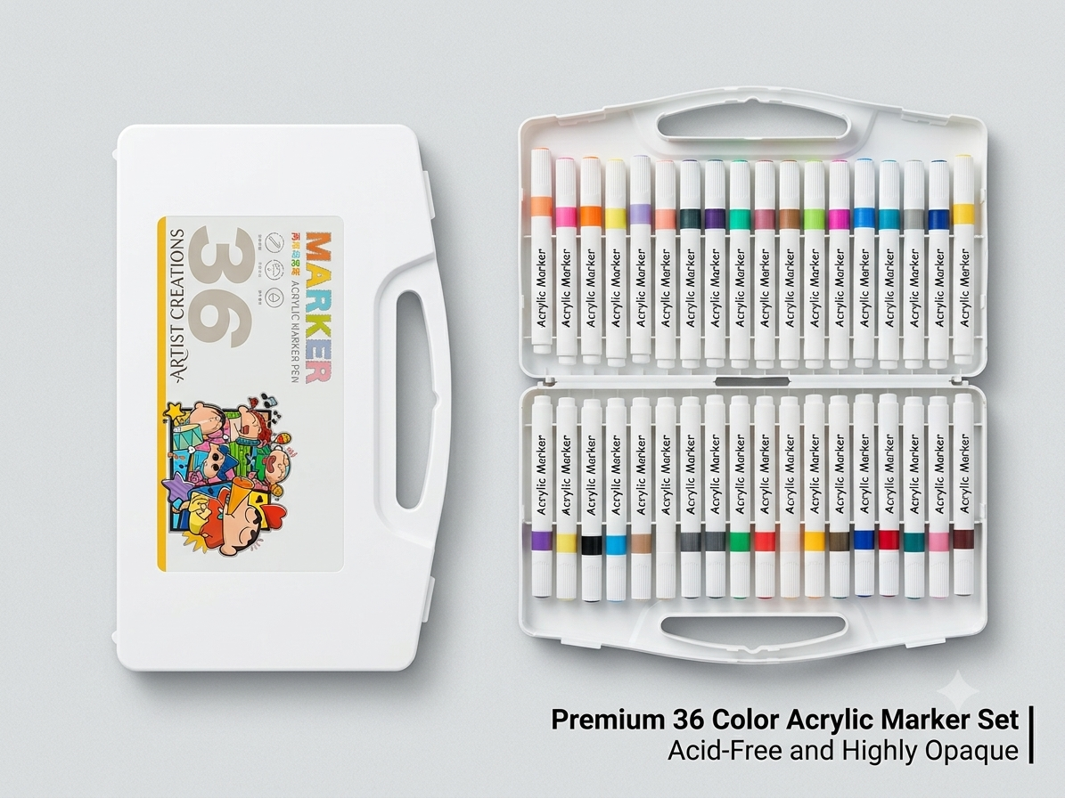 Ziizo Acrylic Marker Pen 36 , 48 Color Set