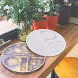 Rolling Tray Resin Mold Makeup Storage Cosmetic Epoxy Casting Mold Round Silicone Mold for DIY Jewelry Storage Tea Tray Serving Board Making
