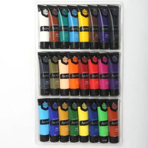Keep Smiling Acrylic Paint Set – 30ml Tubes | Non-Toxic, Fast-Drying Artist Colors for Canvas | 6, 12, 18, 24 & 36 Shades