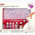 Monogram Resin Letter Casting Kit, 51-Piece Set with Silicone Mould, Pigments, and Tools