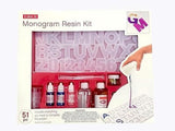 Monogram Resin Letter Casting Kit, 51-Piece Set with Silicone Mould, Pigments, and Tools