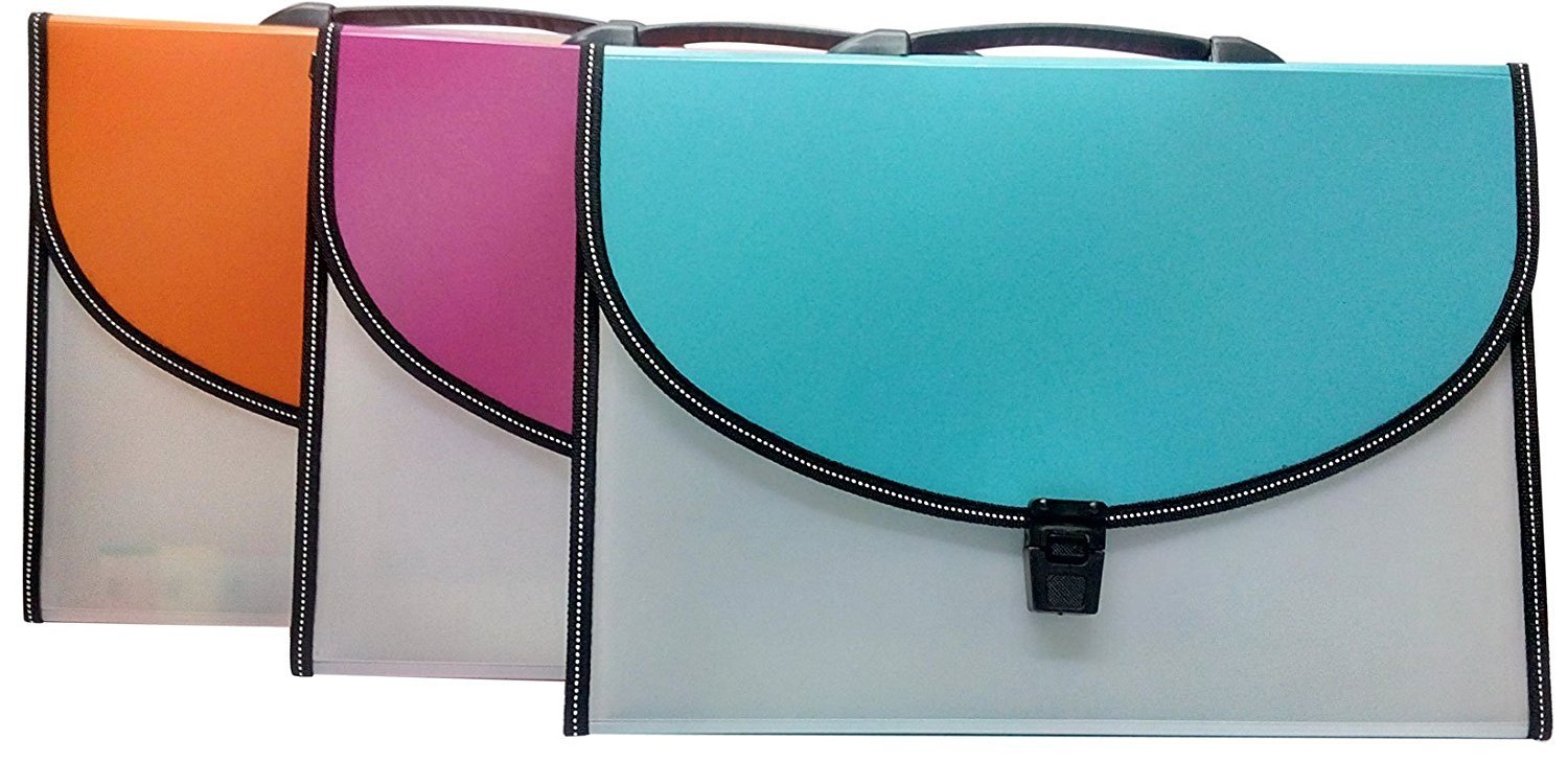Portfolio Expanding File Folder A4 Size for Drawing Artist Architect Document Lock Storage Bag Legal Size/A4 Size 15 x 10 x 2 inches