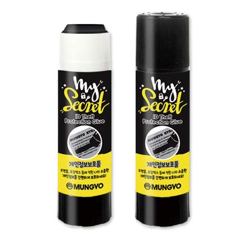 Mungyo masking adhesive stick for data protection, black, in a blister pack