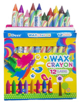 Deer 1-2-013 Wax Crayons 12 Colours