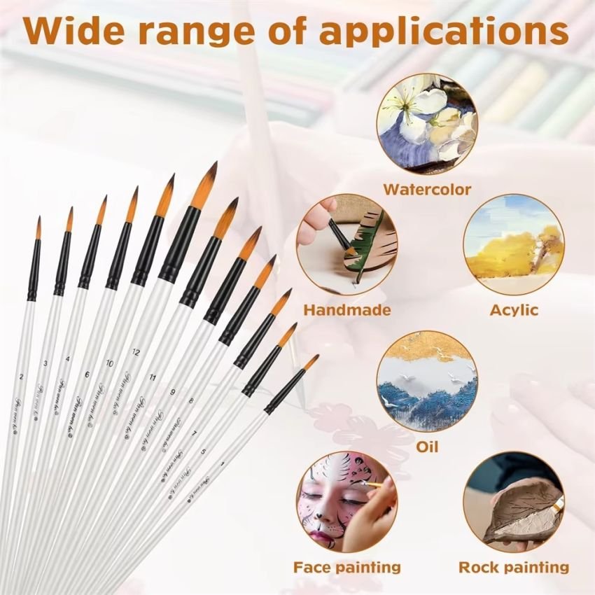 Giorgione Nylon Artist Round Paint Brushes set