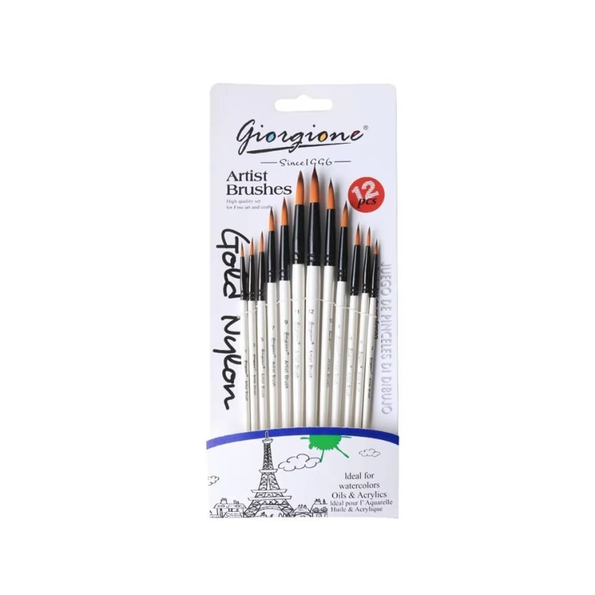 Giorgione Nylon Artist Round Paint Brushes set