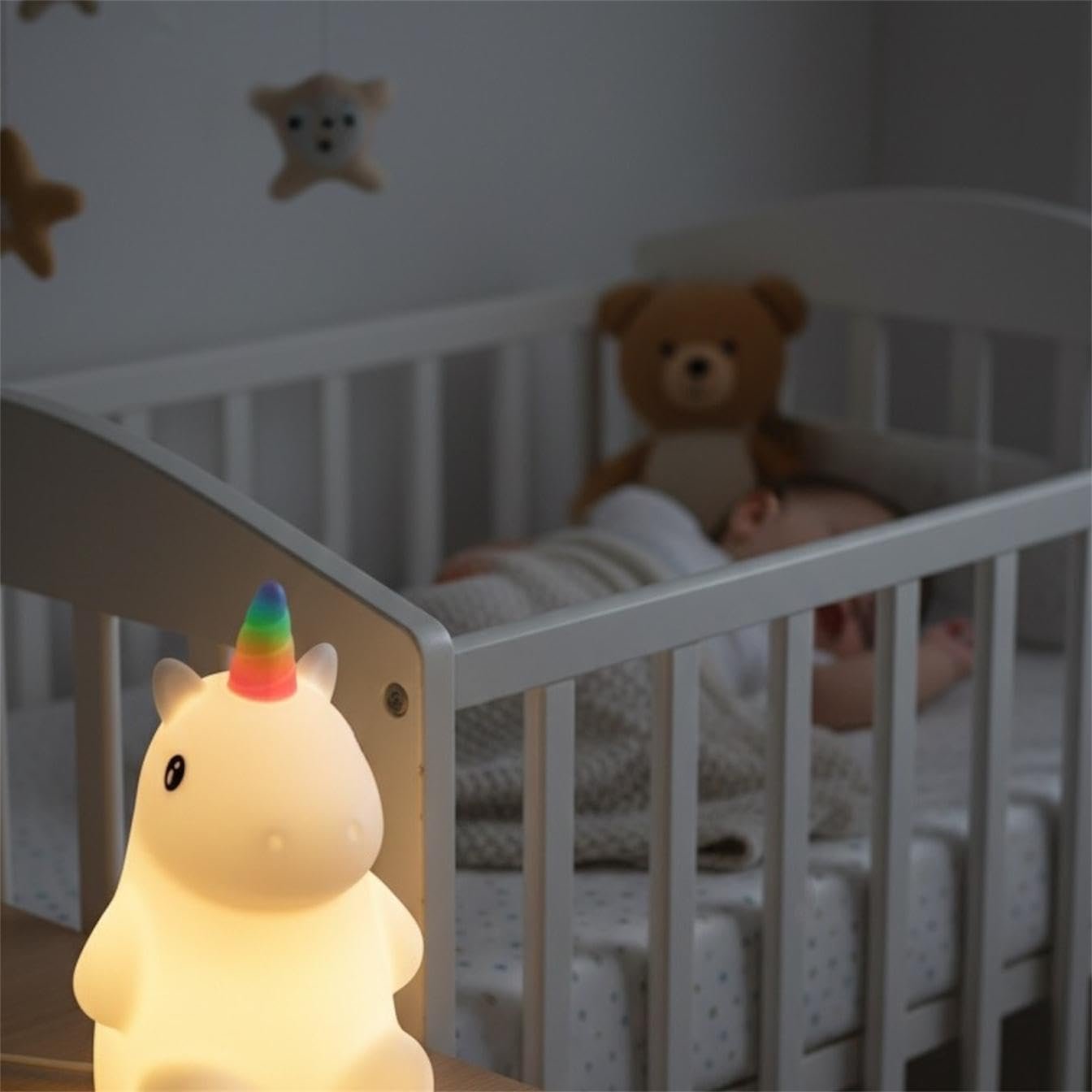 Kids Night Light – Rhinoceros Baby LED Lamp | Soft Silicone Color-Changing Nursery Light | Baby Bedroom & Gift Toy (ZH-125) (Rhinoceros)