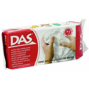 "DAS White Air Dry Clay 500g packaging on a white background"
