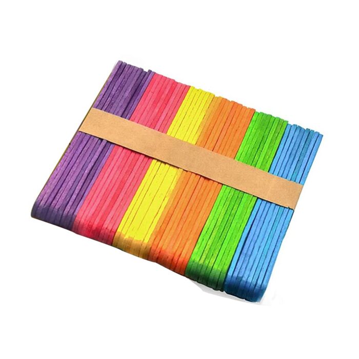 Multi-Coloured Wooden Ice Cream Sticks | Pack of 50