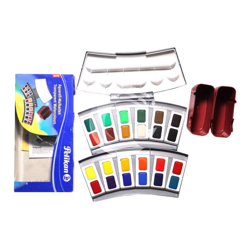 Pelikan Transparent Watercolor Set with 24 Vibrant Colors for Artistic Painting