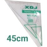 Set XDJ Square Triangle Ruler MEASURING ANGLE 45cm
