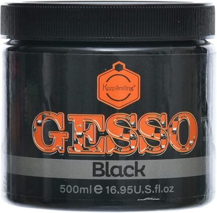Keep Smiling  Universal Black Acrylic Gesso Primer, 500mL.