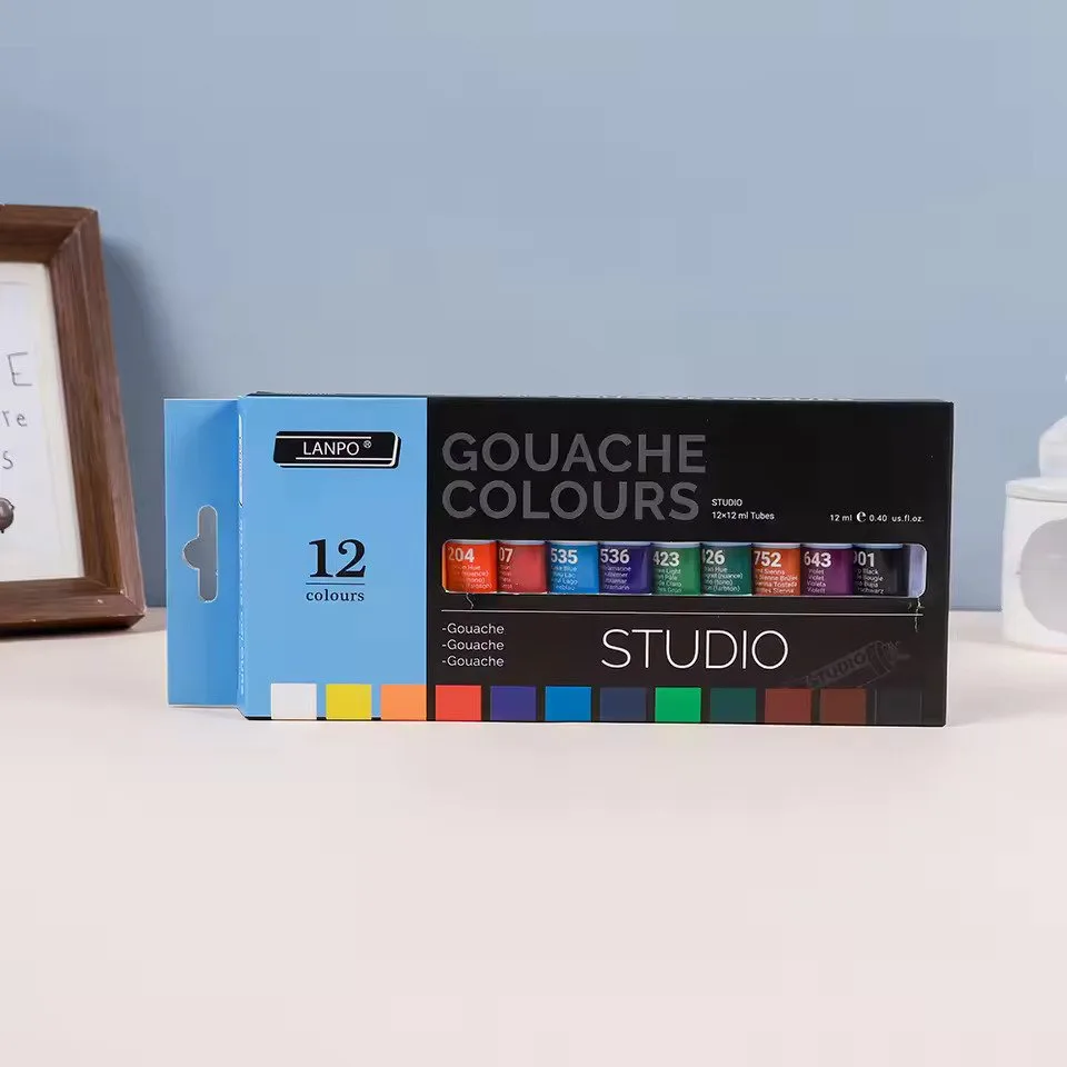 Lanpo Gouache Colours Set of 12 - Image 1