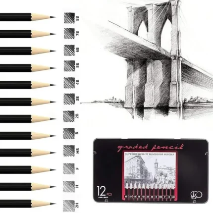 Artist Graded Pencil Set of 12 | Professional Sketching & Drawing Pencils