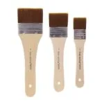 Keep Smiling 3pcs Flat Tip Brush Set | Wooden Handle Nylon Wool Brushes for Gesso, Watercolor & Gouache Painting - Image 4