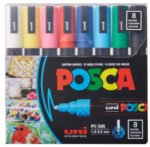 8 Pcs Uni Posca Marker PC-5M Acrylic Waterproof Permanent Graffiti Paint Pen for Rock Mug Ceramic Glass Wood Fabric Painting Supplies - Image 2