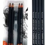 Water-Soluble Graphite Pencil with Waterbrush Pen – Perfect for Sketching, Shading, and Watercolor Effects